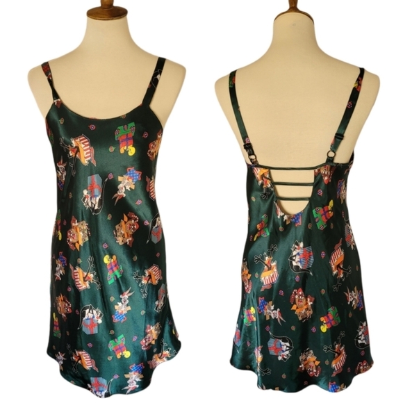 Vintage - 1997 Christmas Looney Tunes Slip Dress Chemise Nightie